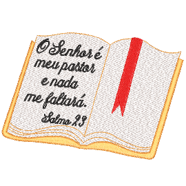 Matriz de bordado Bblia com Frase Salmo 23