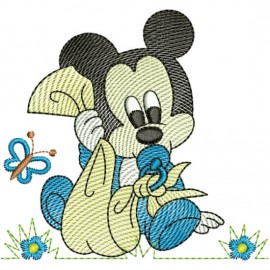 Matriz de bordado Mickey com Fralda