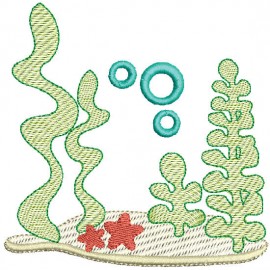 Matriz de bordado Alga Marinha