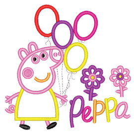 Matriz de bordado Peppa Pig Aplique