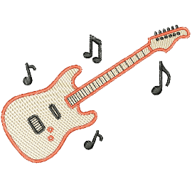 Matriz de bordado Guitarra Instrumento