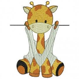 Matriz de bordado Girafa no varal