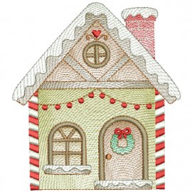 Matriz de bordado Casa Decorao de Natal