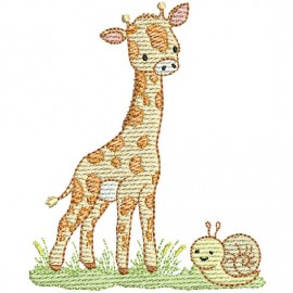 Matriz de bordado Girafa com Caracol